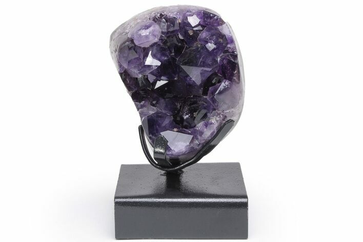 Beautiful, Dark Purple Amethyst Cluster With Metal Stand #221239